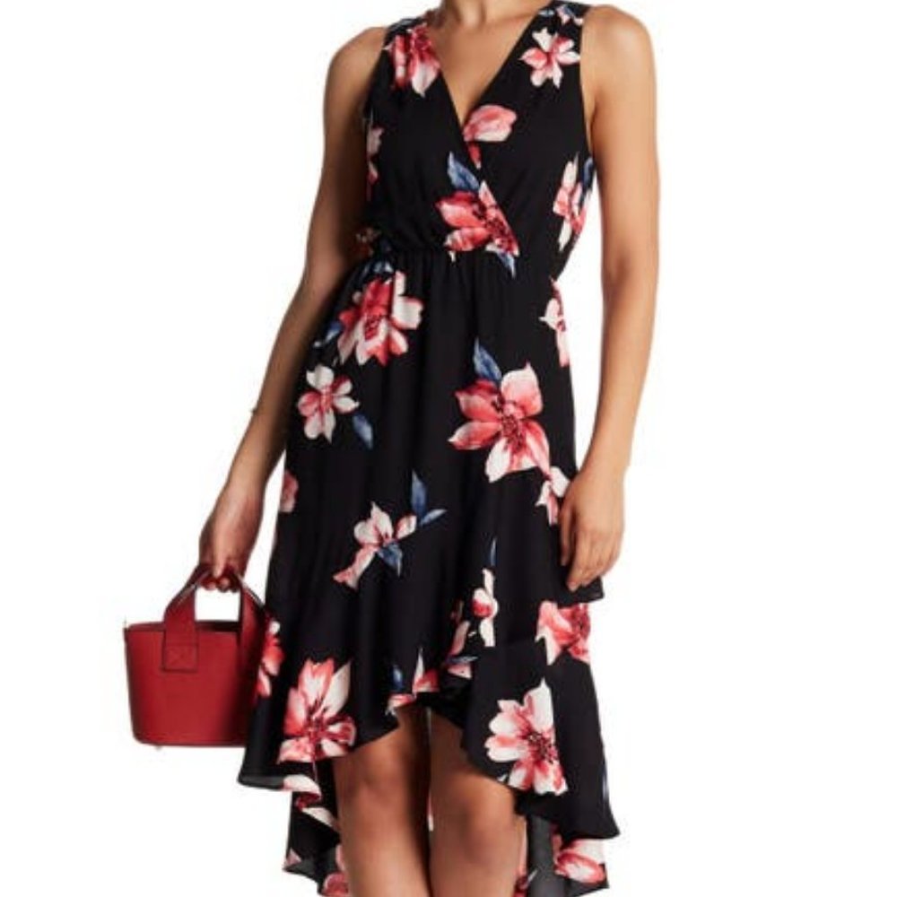 Soprano Hi-Low Ruffled Midi Hem Dress